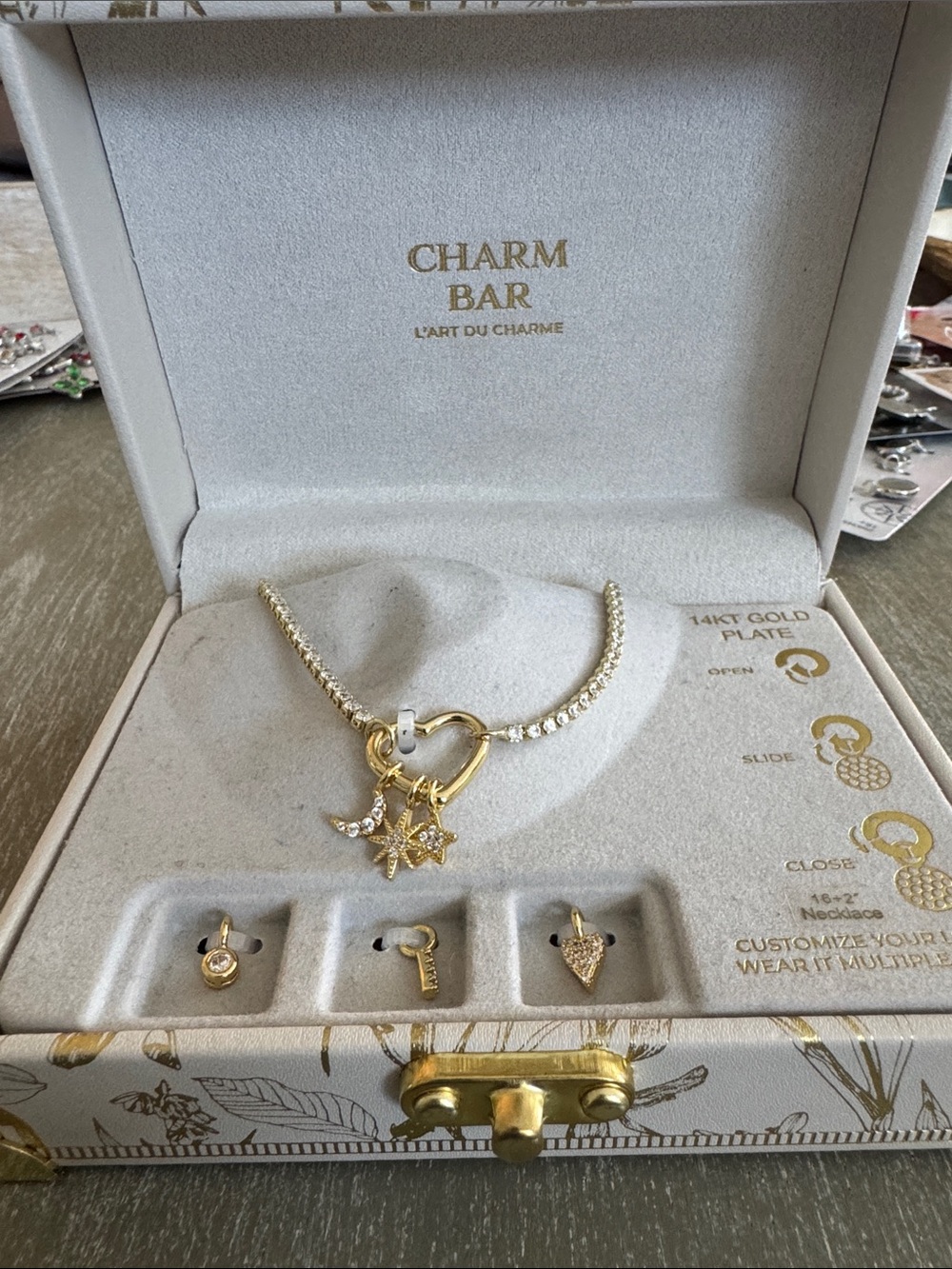 NWT Gold Heart & Star Charm Necklace